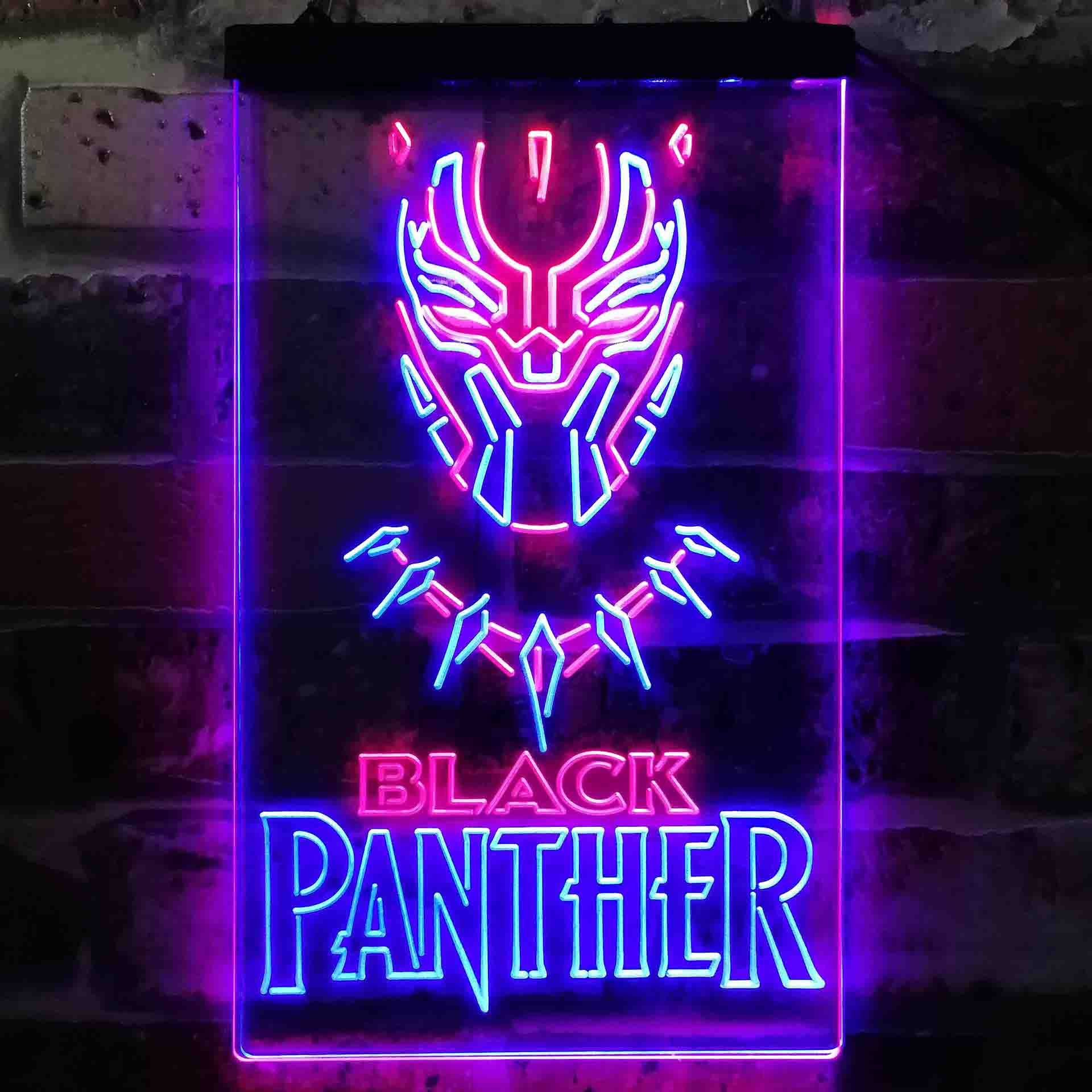 Black Panther Dual LED Neon Light Sign